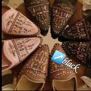 NWOT  Black Embellished Mules by Fuel